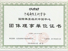 中國舞臺(tái)美術(shù)學(xué)會(huì)舞美組織中國團(tuán)體理事單位證書