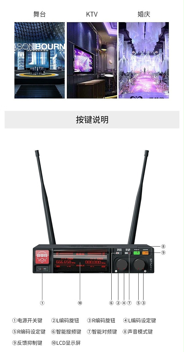 BBS娛樂(lè)話(huà)筒 F-80PLUS無(wú)線(xiàn)智能演出麥克風(fēng) 舞臺(tái)主持 KTV話(huà)筒 K歌高端演出話(huà)筒-BBS話(huà)筒